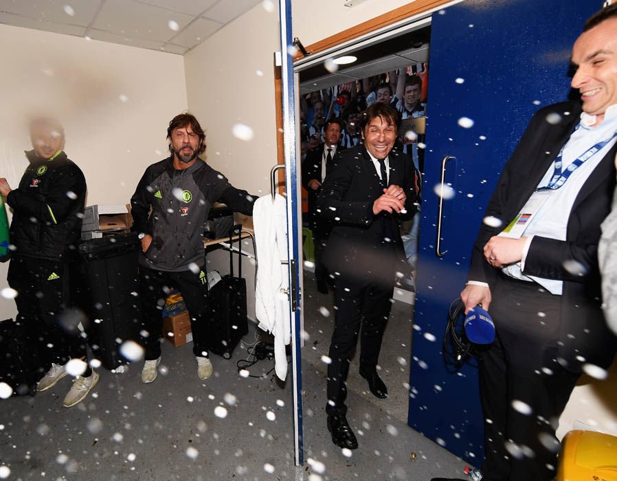 Chelsea dressing room celebrations Premier League
