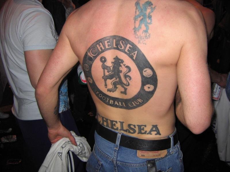 Chelsea FC tattoo back