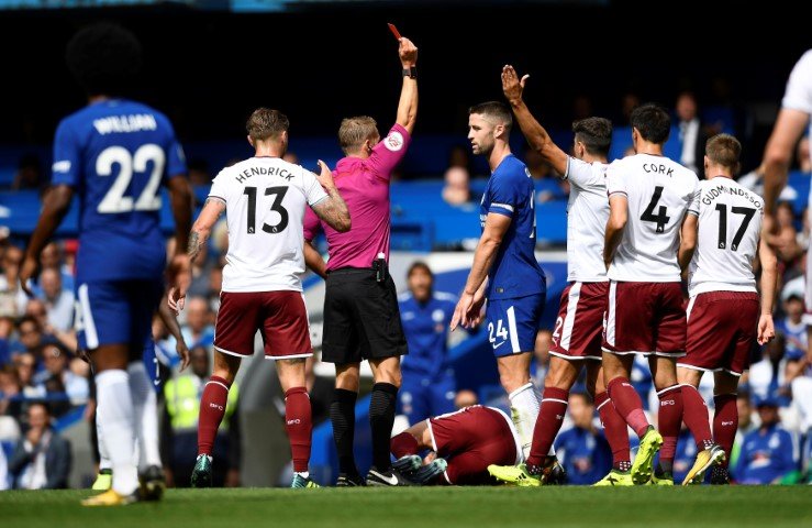Chelsea games with the most red cards Chelsea Burnley