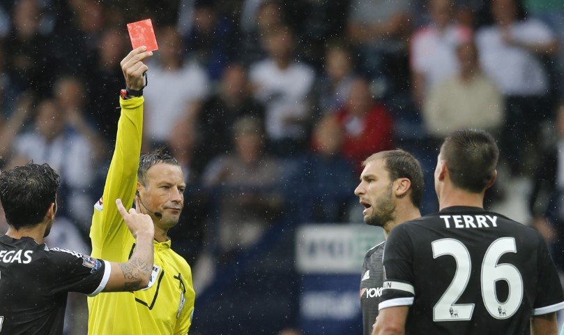Chelsea player with the most red cards in Premier League history John Terry most red cards