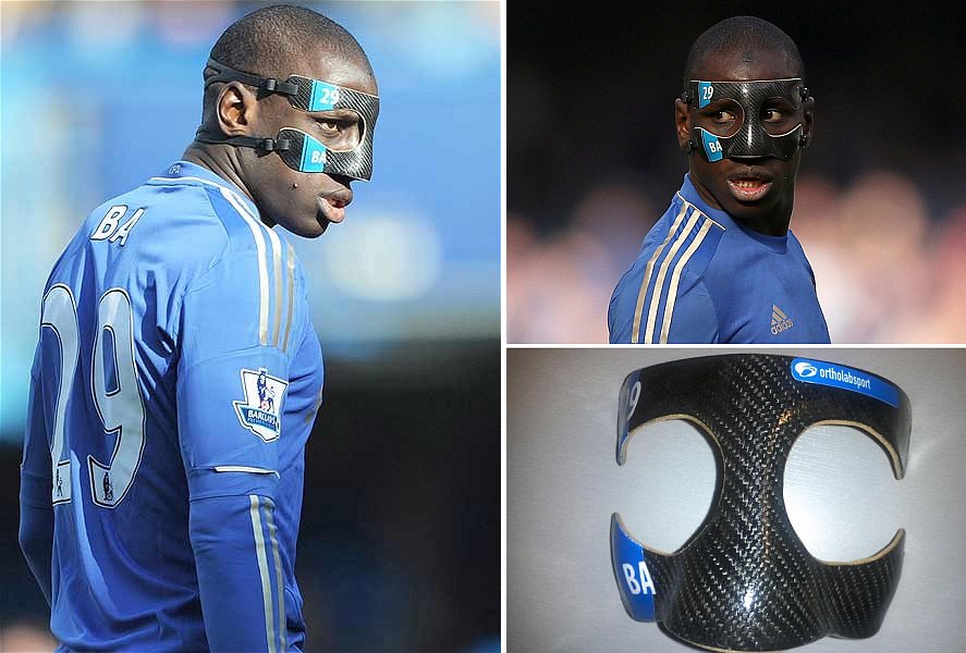 Demba Ba mask - Chelsea players with face mask