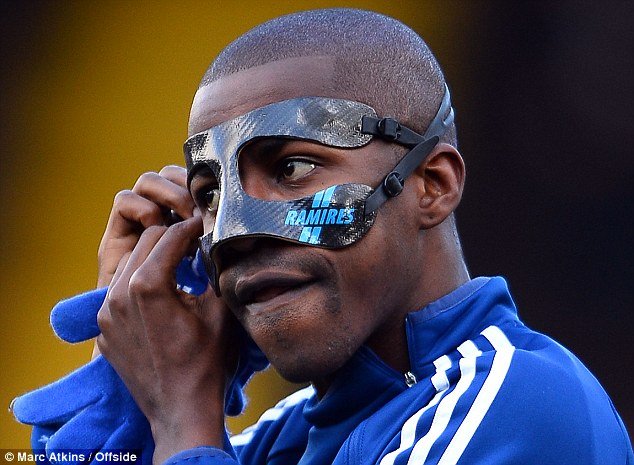 Ramires mask - Chelsea players with face mask