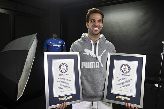 Fabregas enters Guinness World Records for being fastest player to reach 100 Premier League assists