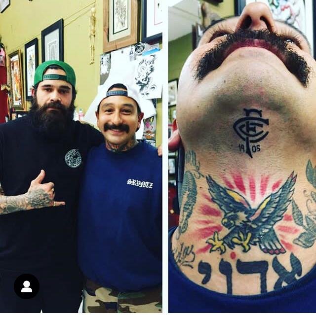 Chelsea fan neck tattoo
